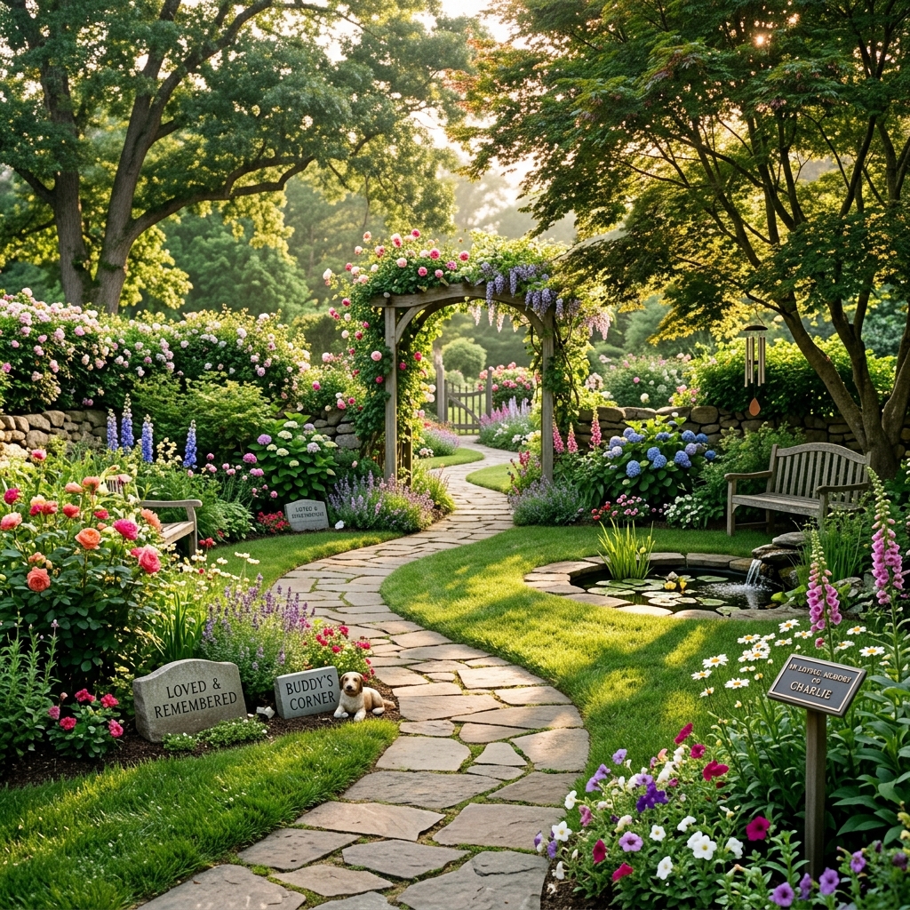 Peaceful Pet Memorial Garden background